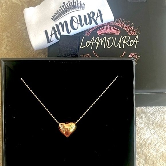 Brand New Gold Tone 3D Heart Bubble Necklace Balloon Embedded Gems Star - Picture 2 of 12